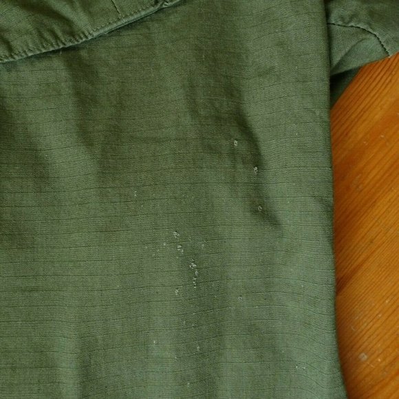 1970 Slant Pocket Vietnam Era OD Shirt Rip Stop Poplin OG 107 Class 1 Large Long - Picture 9 of 12